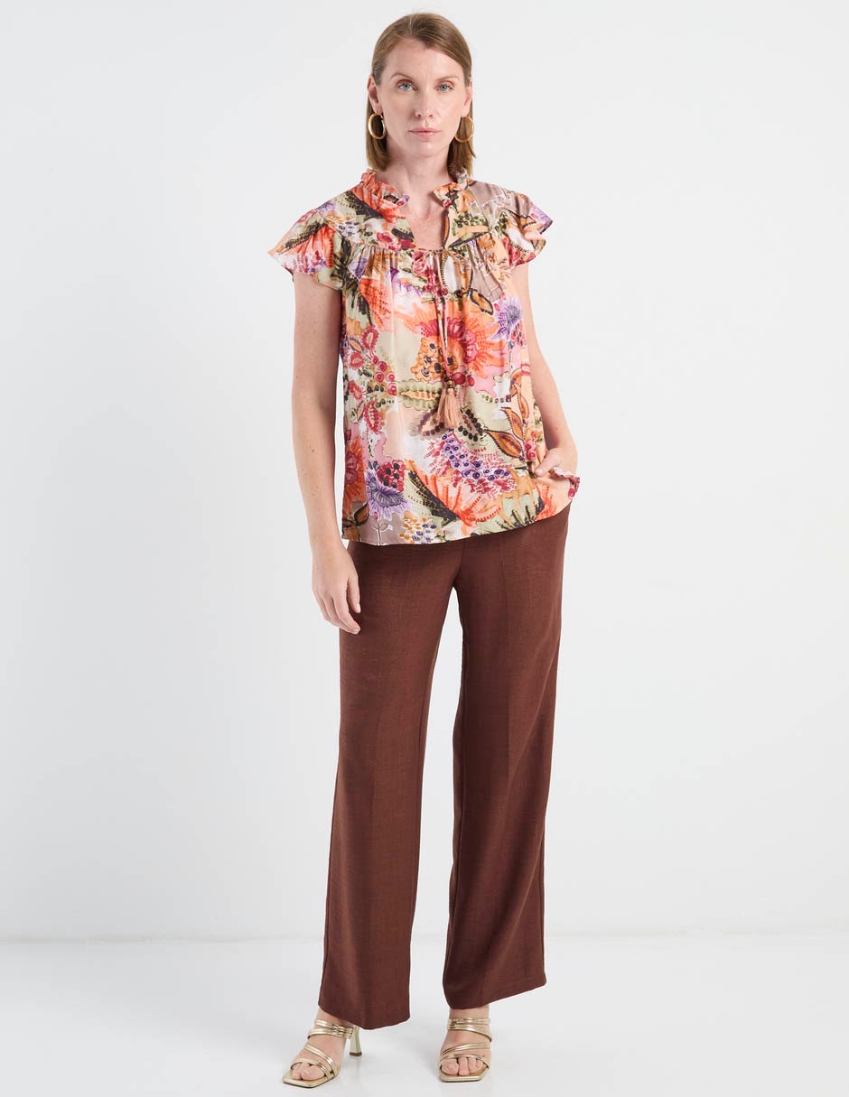 Blusa manga corta para mujer