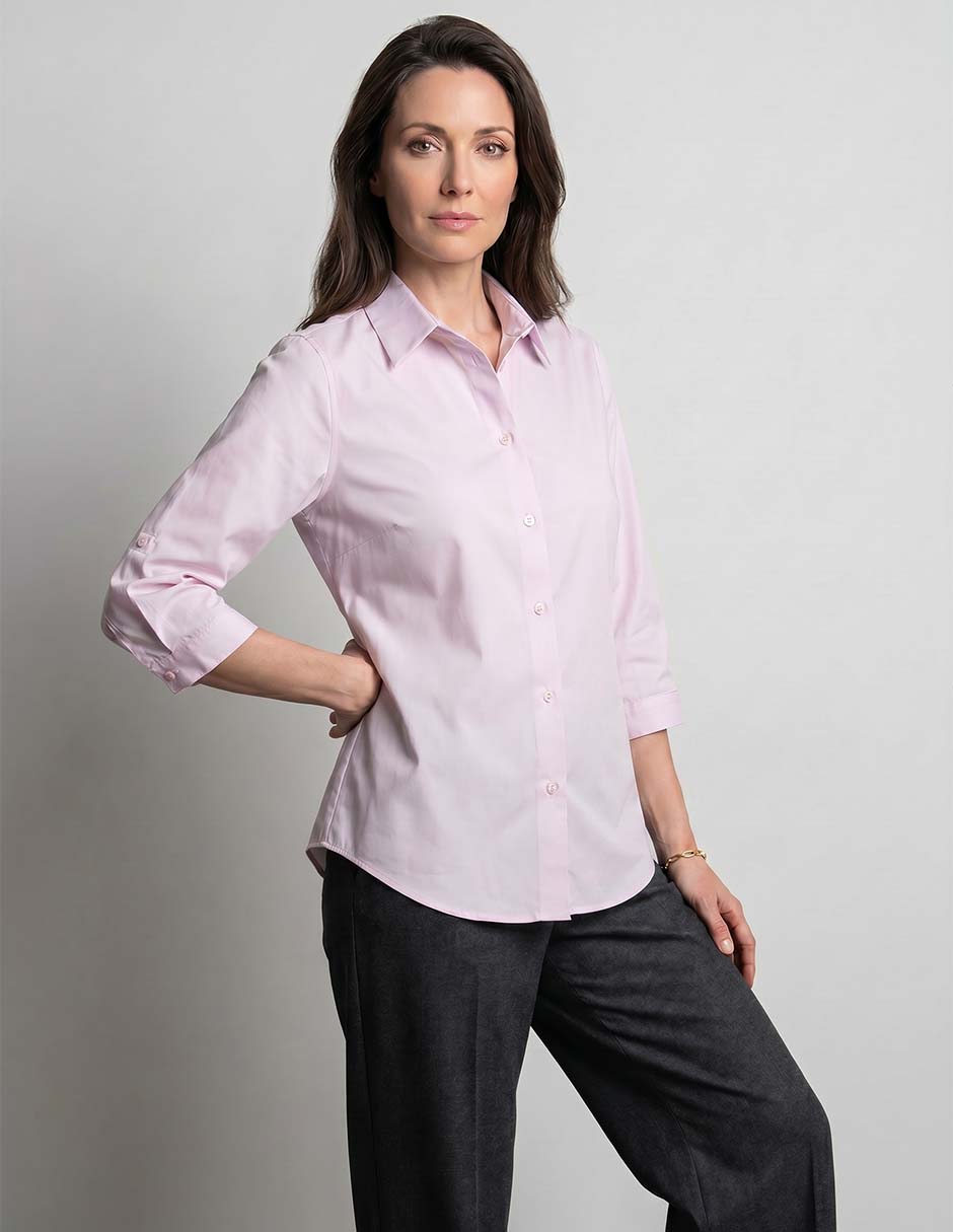 Blusa Camisera Manga 3/4 Para Mujer