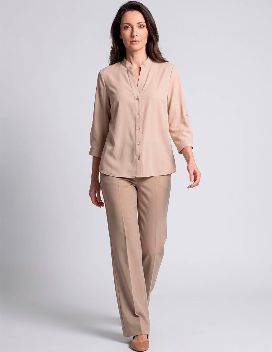Blusa camisera manga 3/4 para mujer