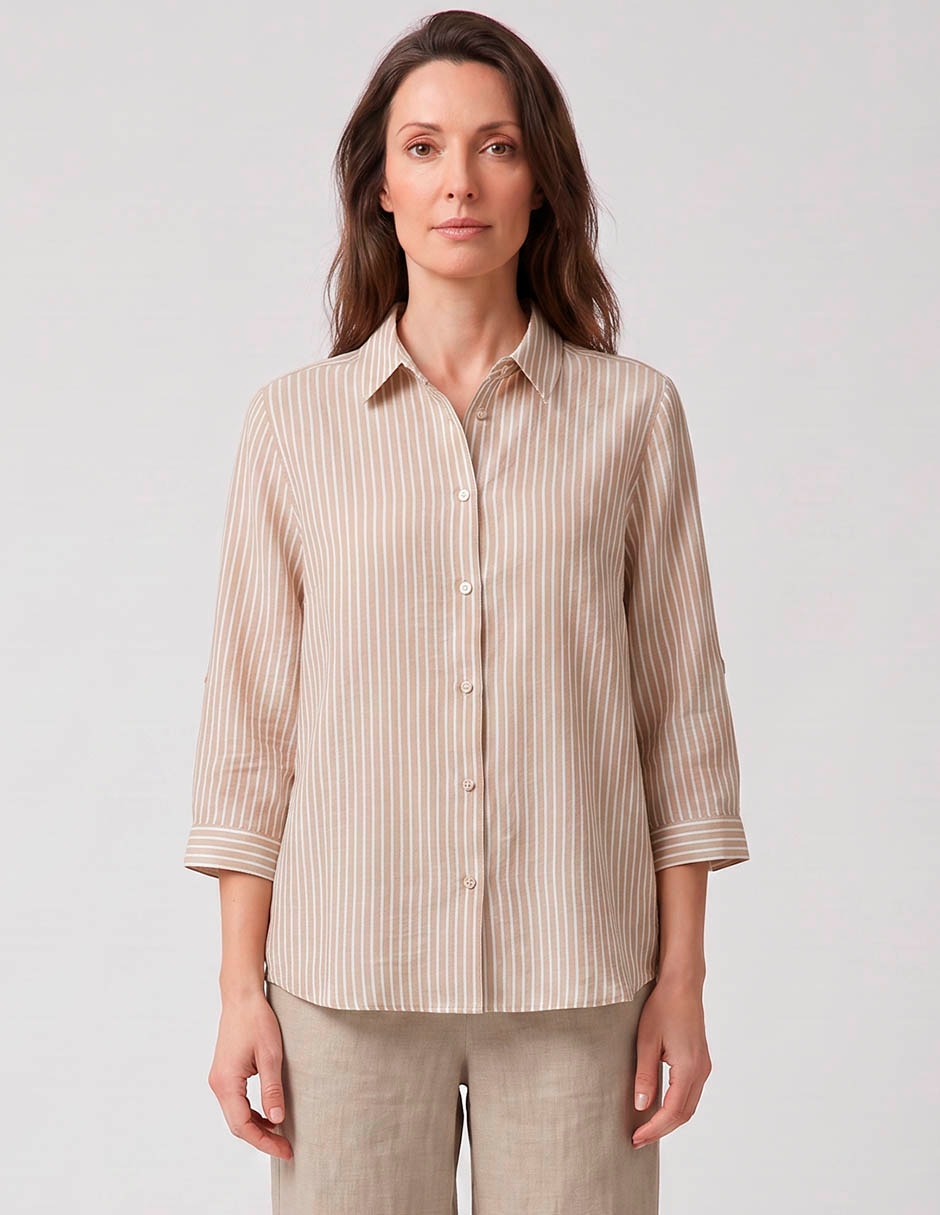 Blusa camisera manga 3/4 para mujer Blusa camisera manga 3/4 para mujer
