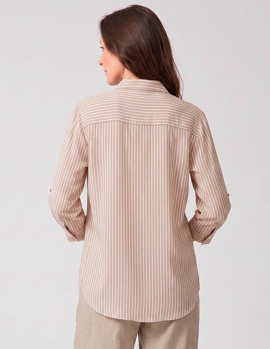 Blusa camisera manga 3/4 para mujer 3