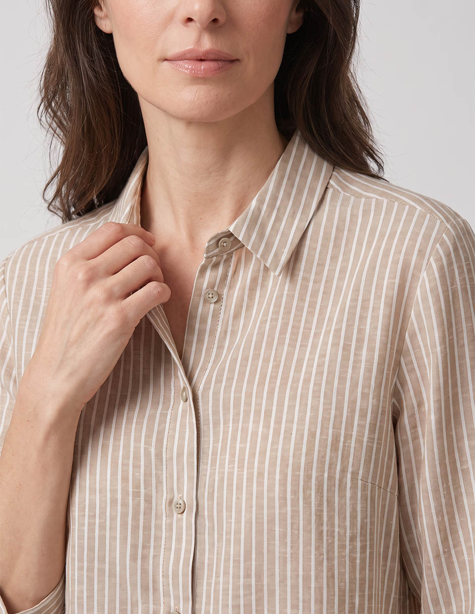 Blusa camisera manga 3/4 para mujer 2