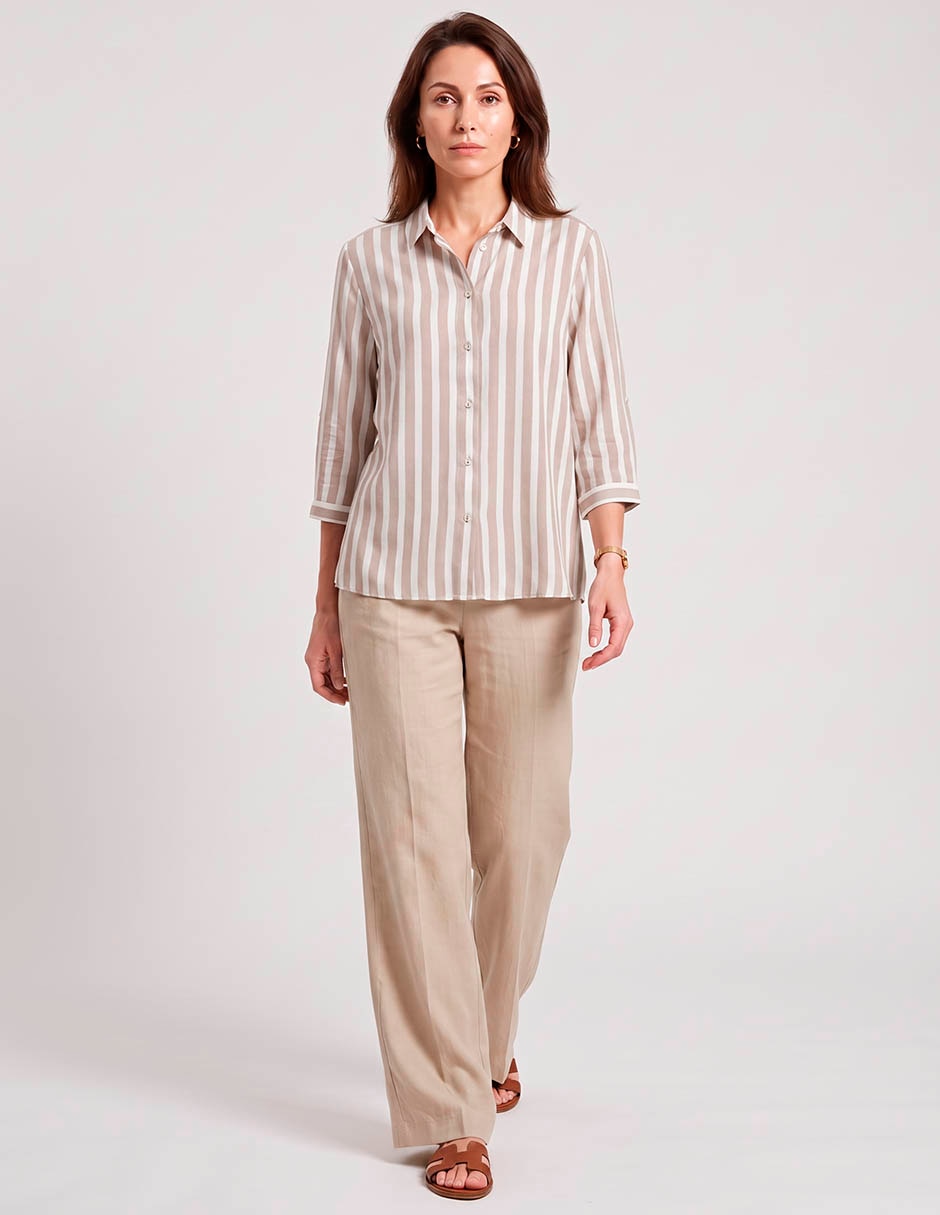 Blusa camisera manga 3/4 para mujer