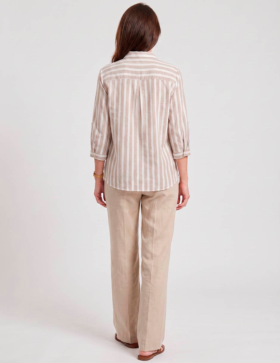 Blusa camisera manga 3/4 para mujer