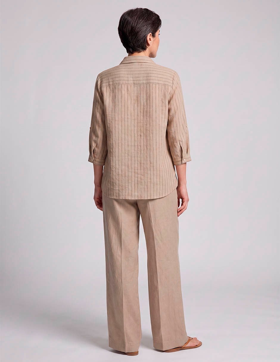 Blusa camisera manga 3/4 para mujer 3