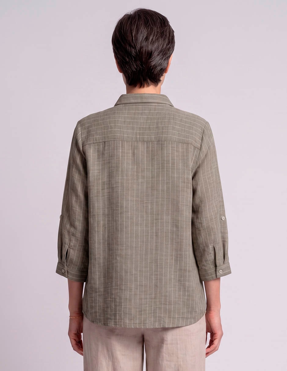 Blusa camisera manga 3/4 para mujer 3