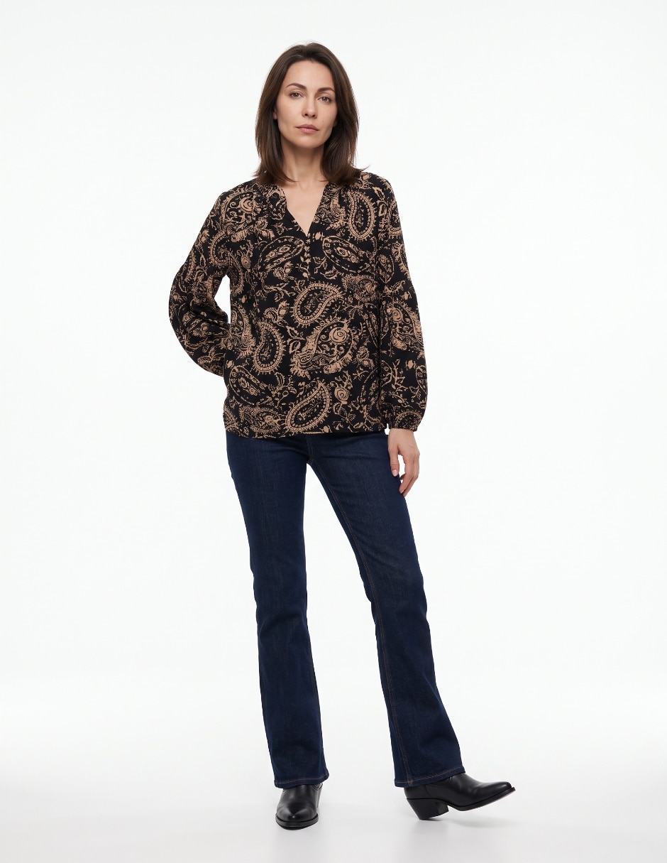 Blusa manga larga para mujer