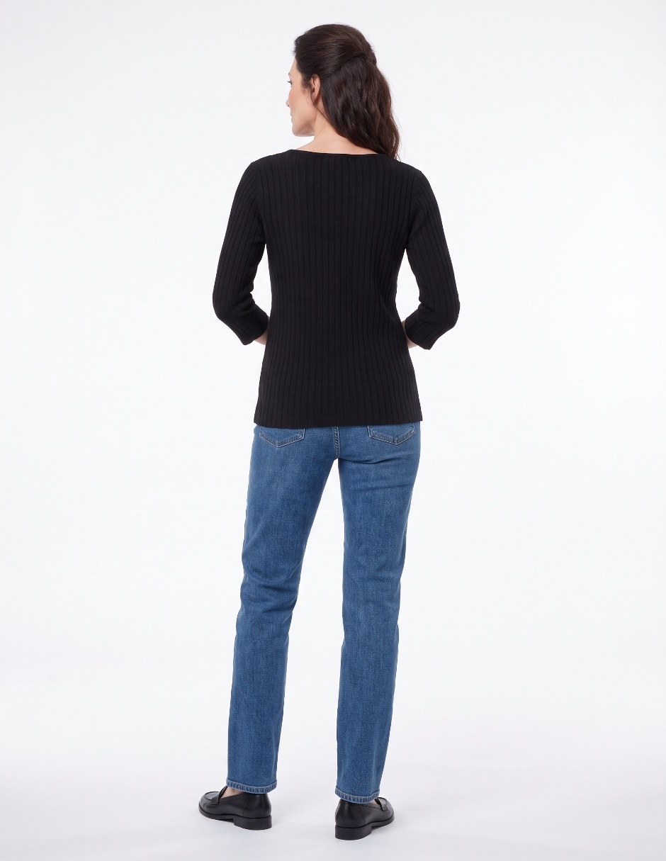 Suéter cuello redondo para mujer 2