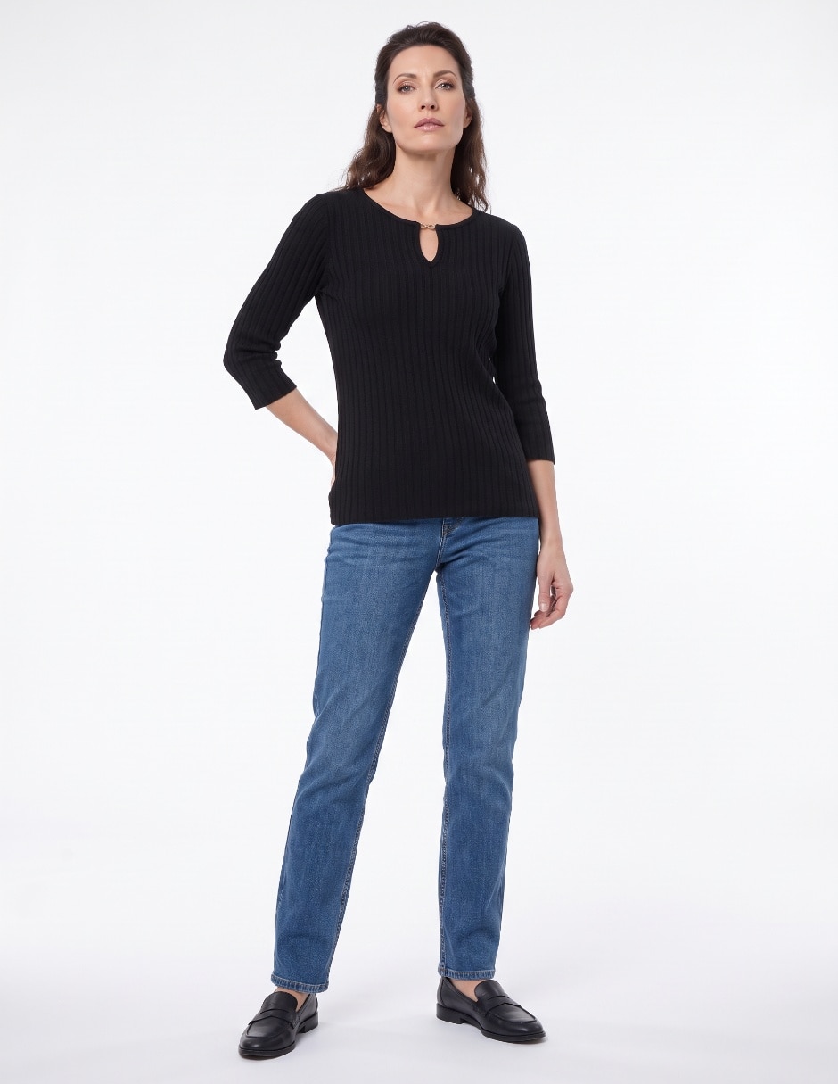 Suéter cuello redondo para mujer 3