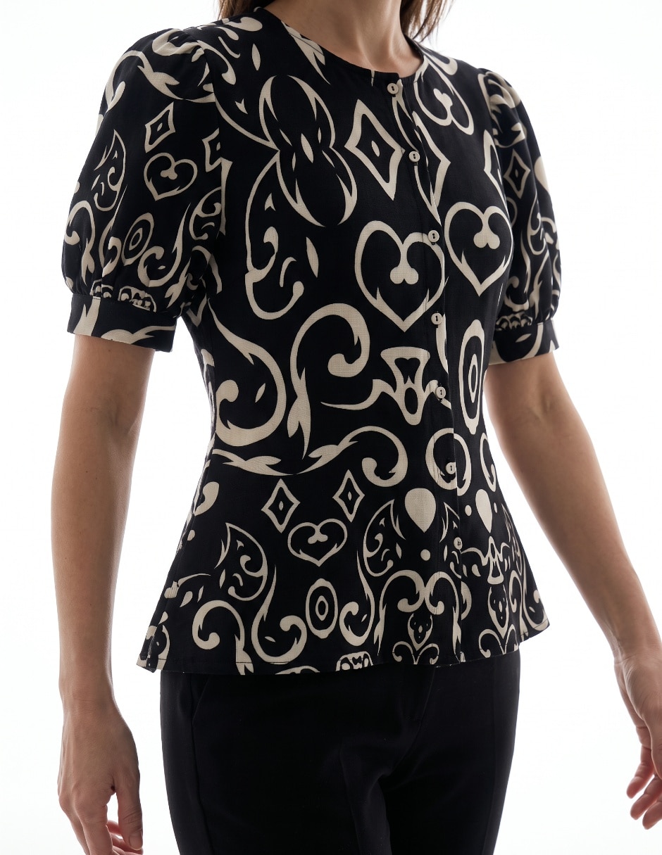 Blusa otoño manga corta para mujer 4