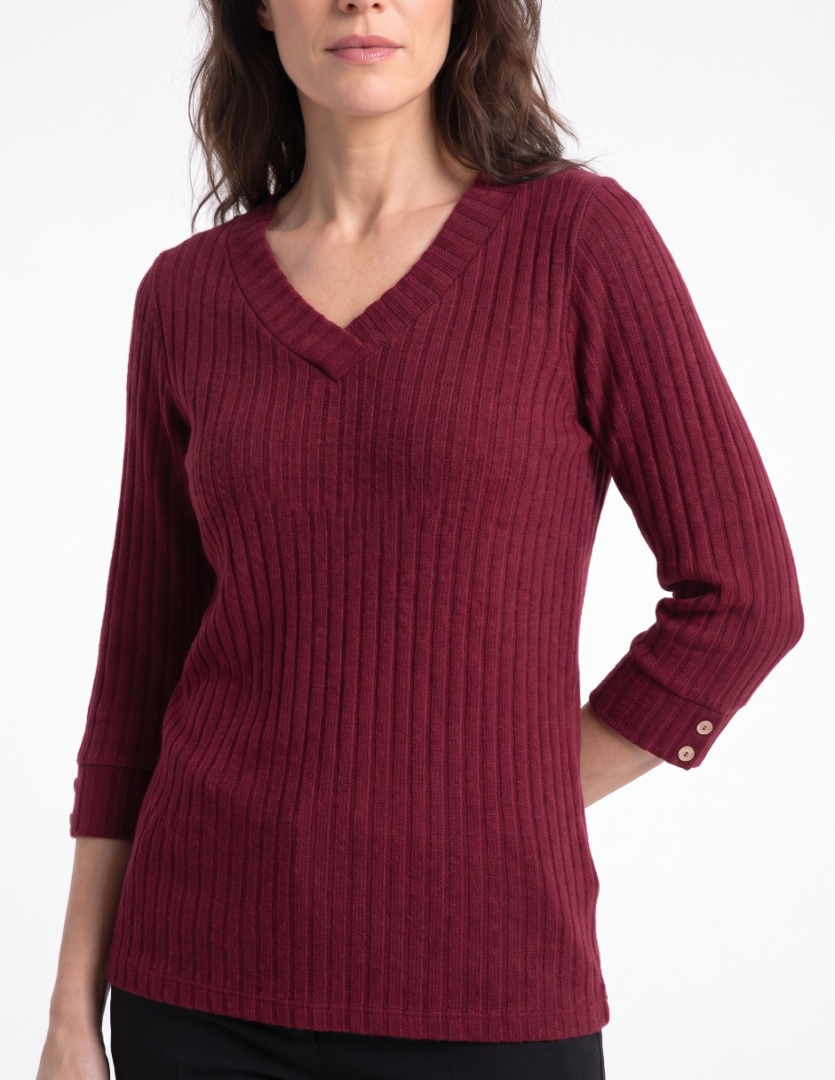 Suéter cuello v para mujer 4