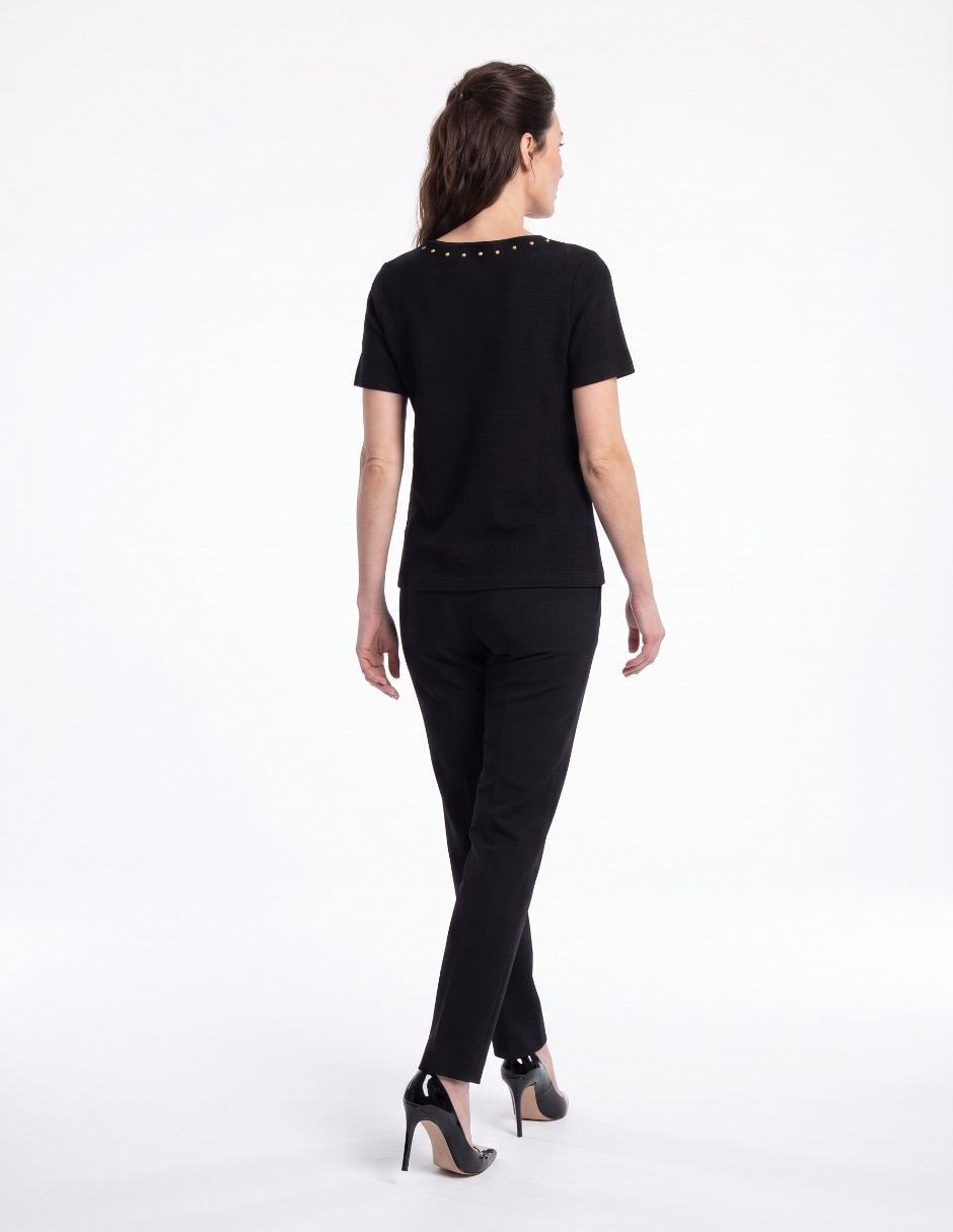 Playera manga corta cuello redondo para mujer 2