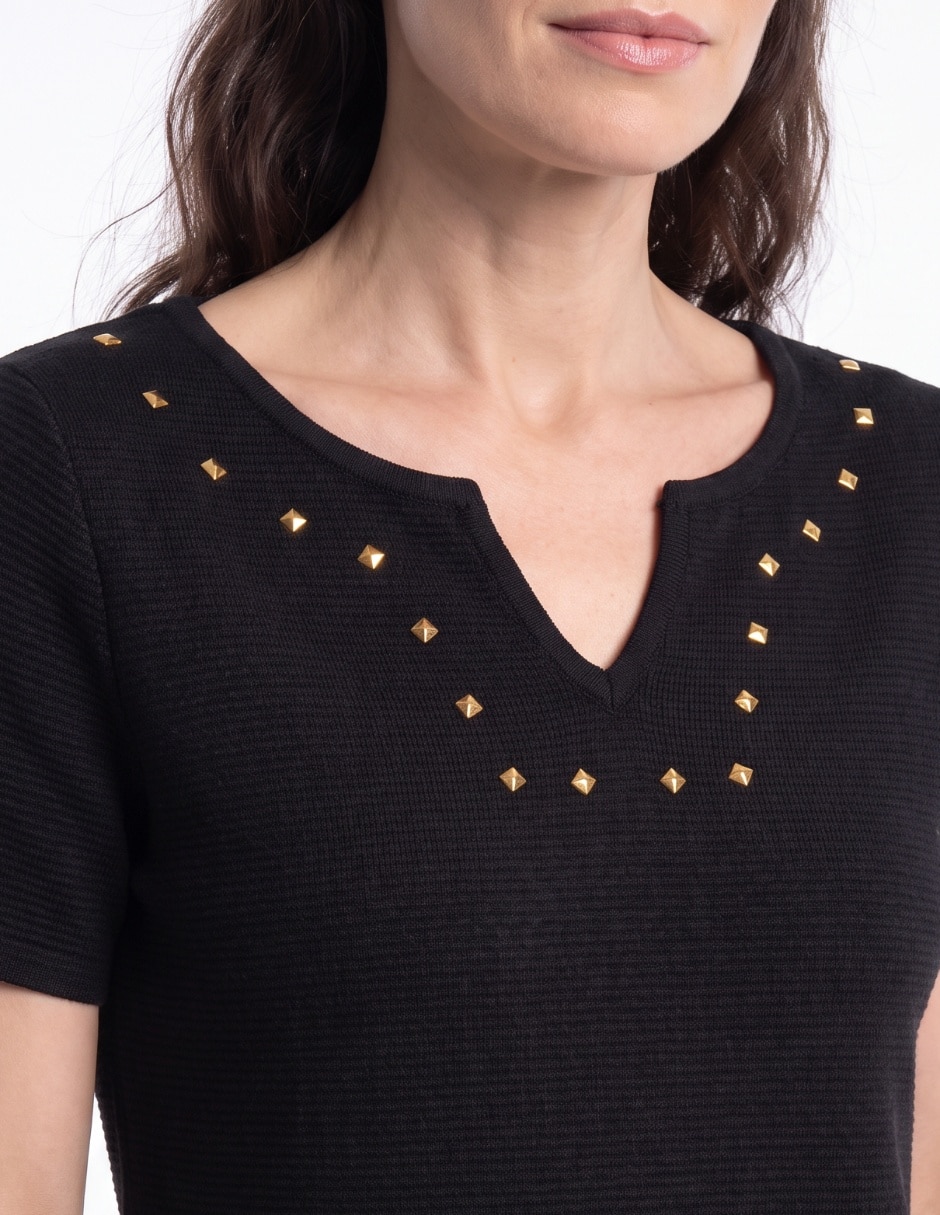 Playera manga corta cuello redondo para mujer 3
