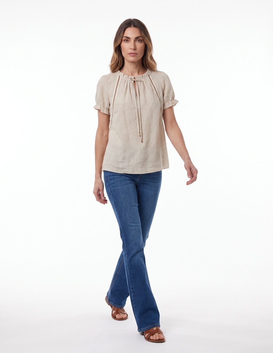 Blusa manga corta para mujer