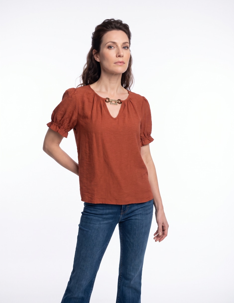Blusa manga corta para mujer