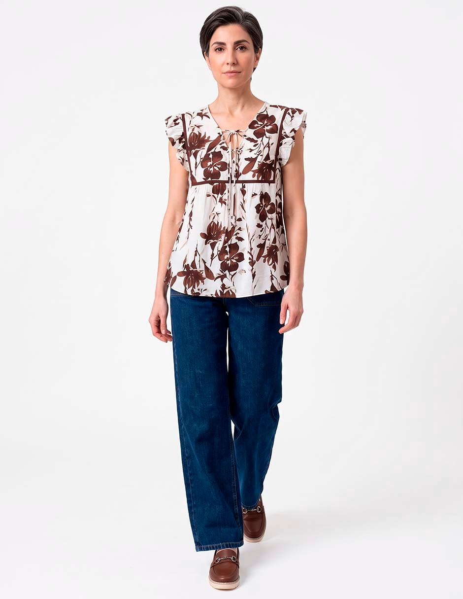 Blusa manga corta para mujer