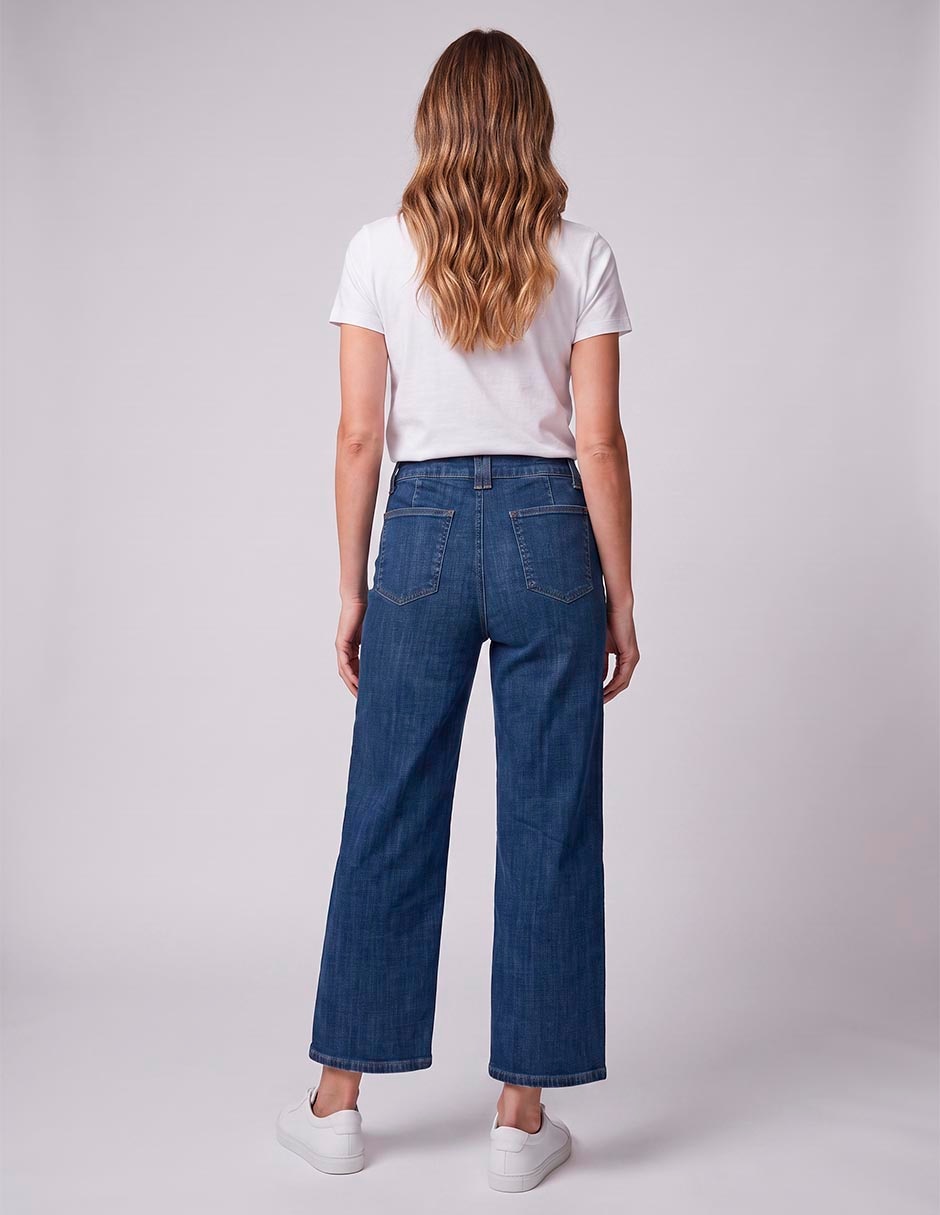 Jeans coulotte wide leg Chico´s para mujer 4