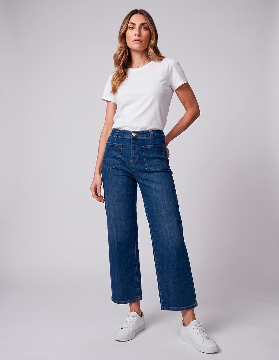 Jeans coulotte wide leg Chico´s para mujer 3