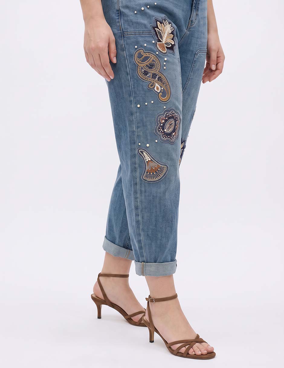 Jeans straight corte cintura para mujer 2
