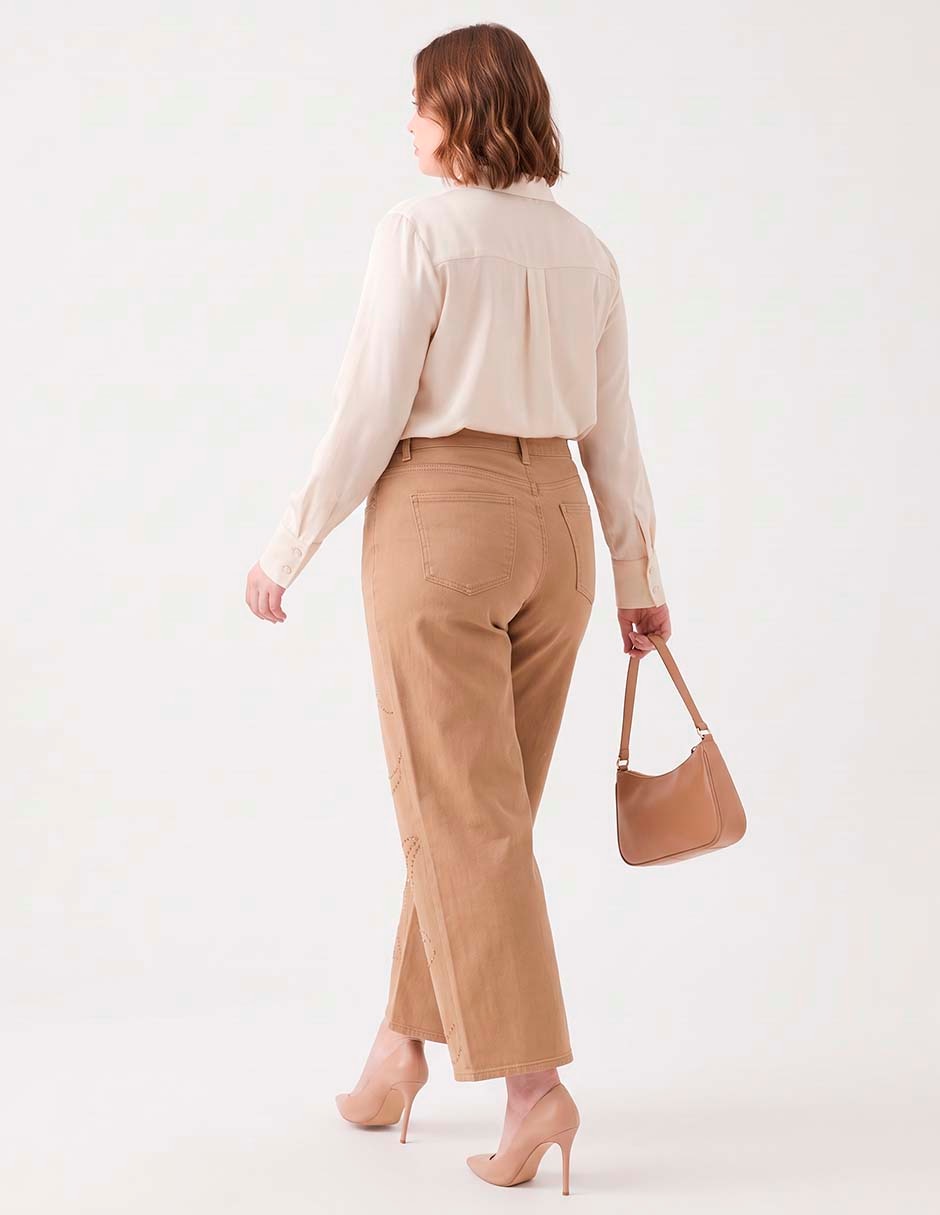 Jeans wide leg chico´s a la cintura para mujer 4