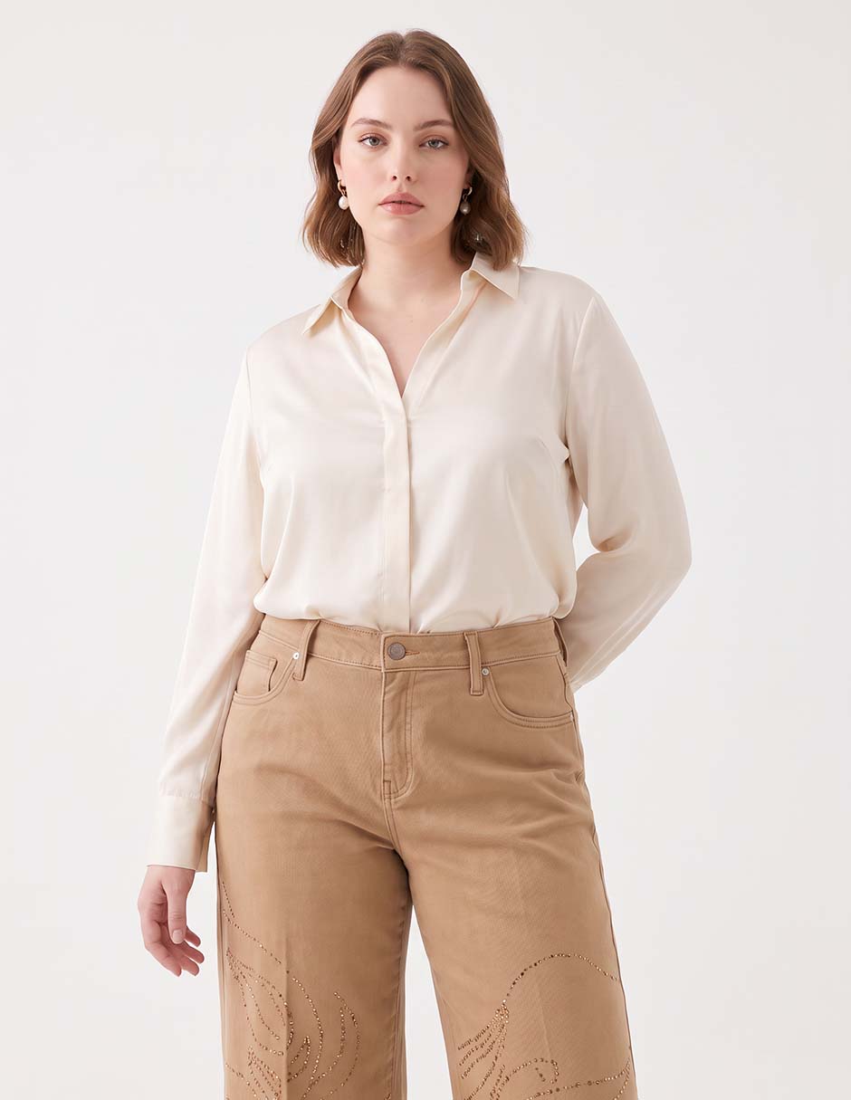 Jeans wide leg chico´s a la cintura para mujer 3