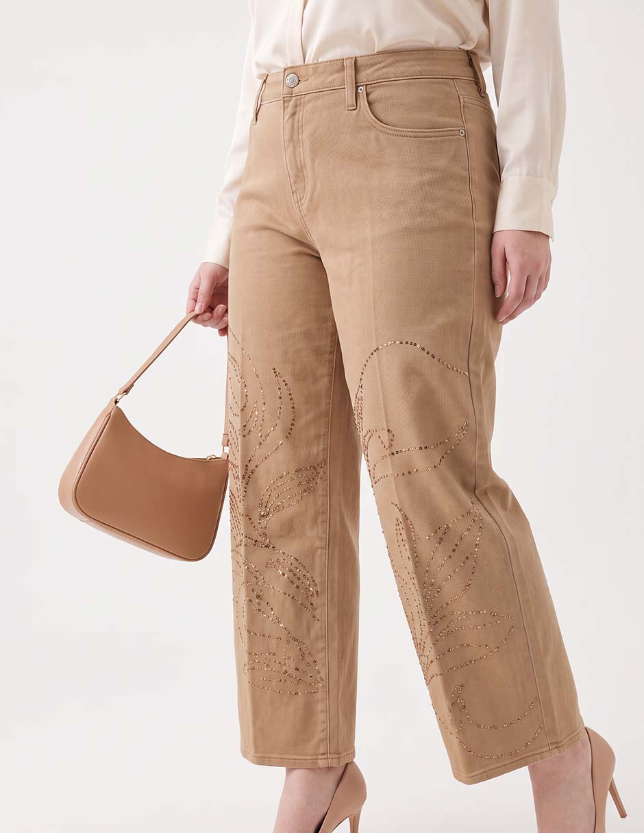 Jeans wide leg chico´s a la cintura para mujer 2