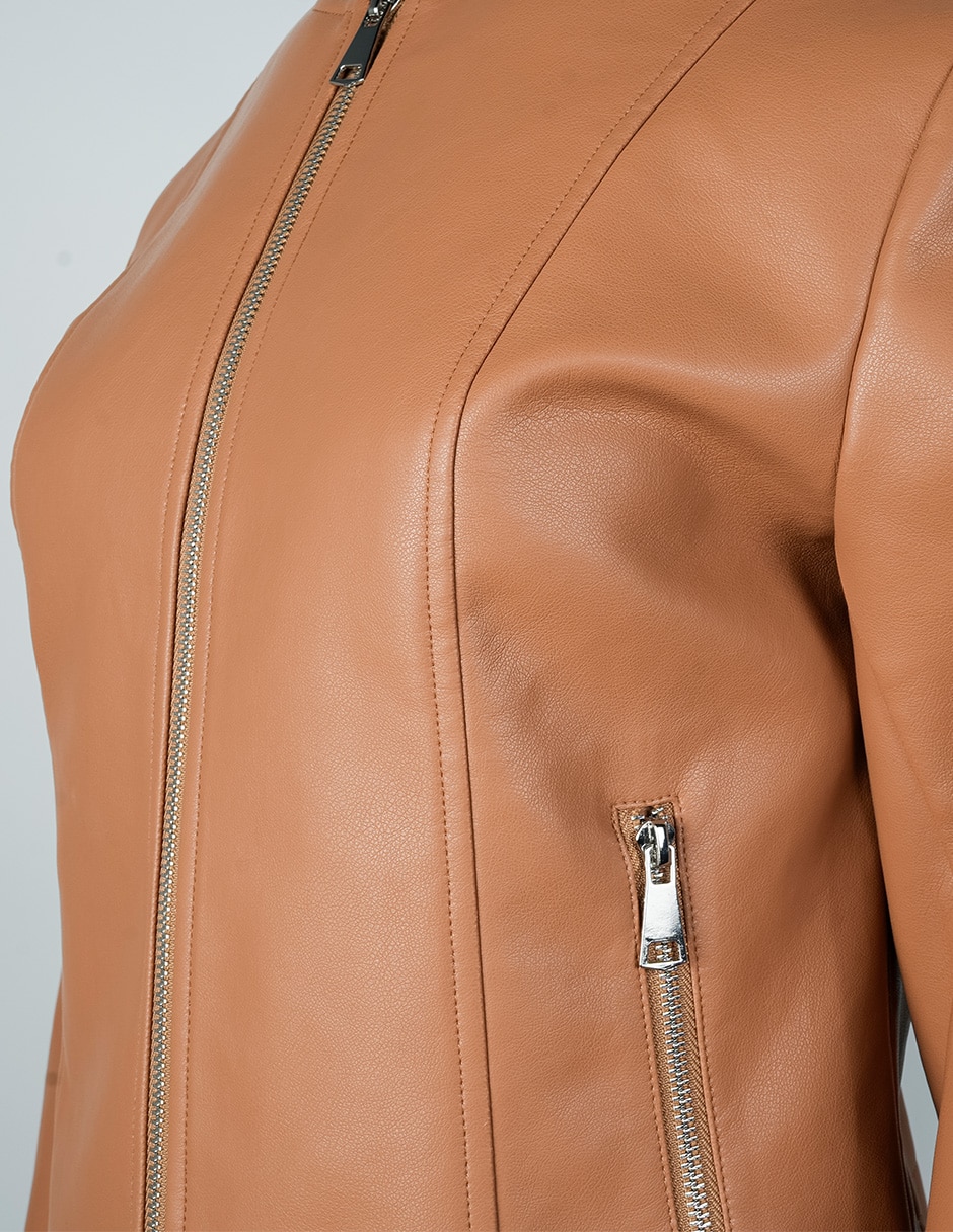Chamarra casual damaia atelier repelente al agua de vinipiel para mujer