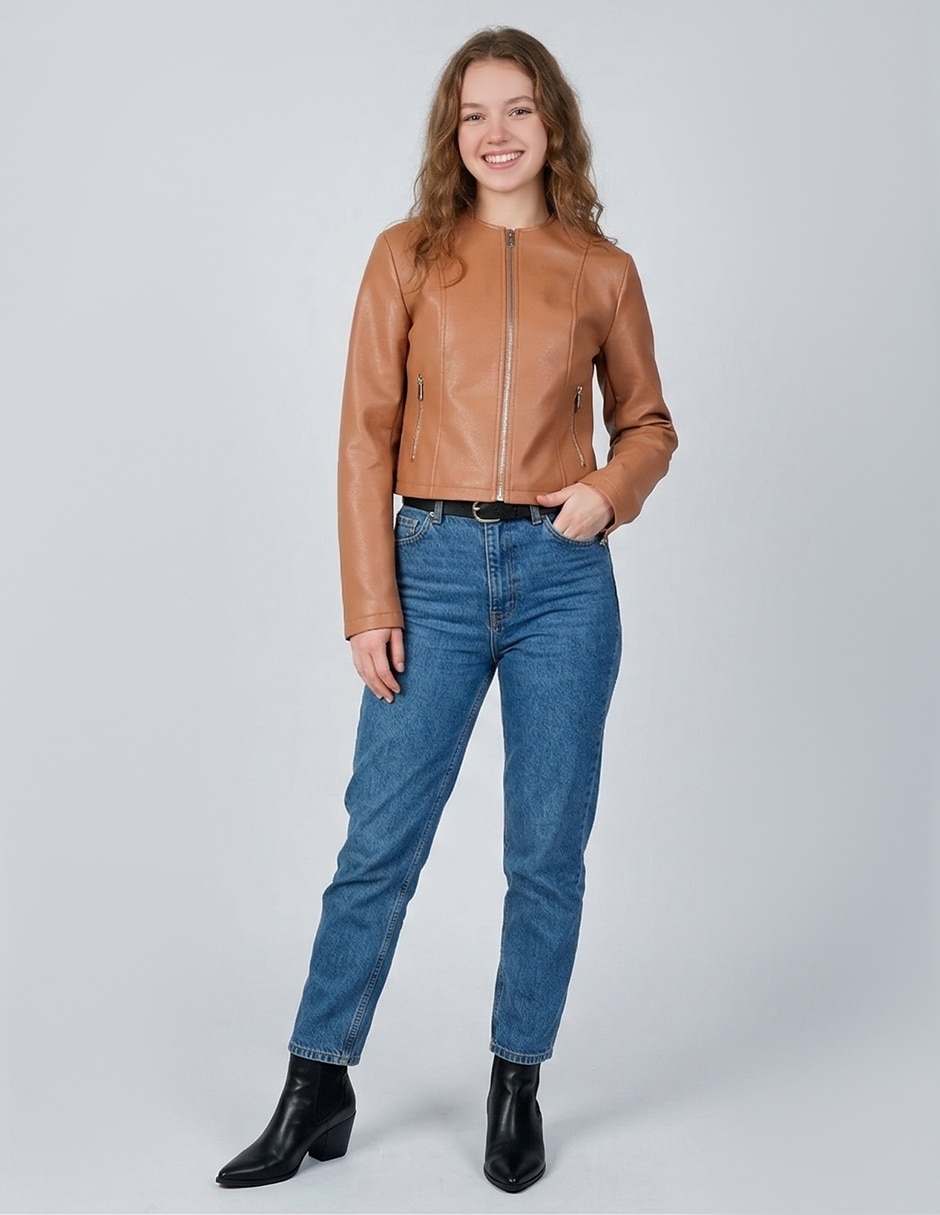 Chamarra casual damaia atelier repelente al agua de vinipiel para mujer