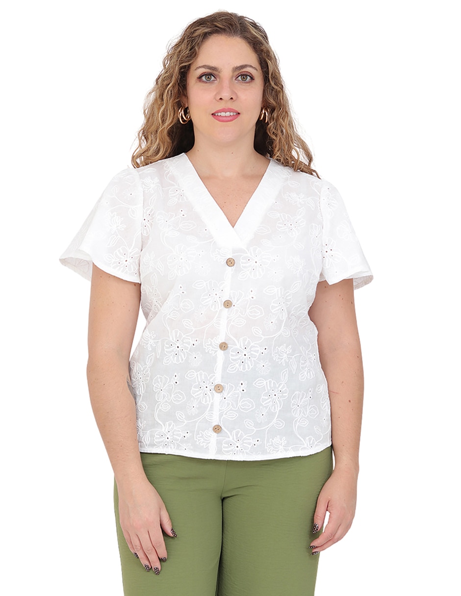 Blusa manga corta para mujer