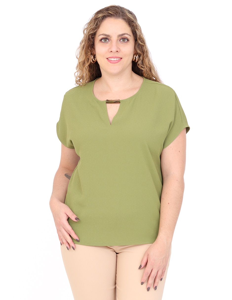 Blusa manga corta para mujer