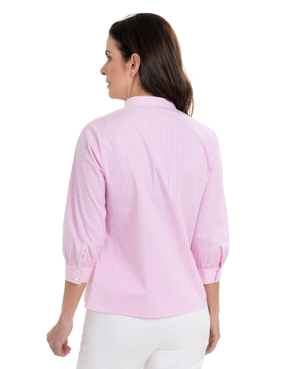 Blusa camisera manga 3/4 para mujer 4