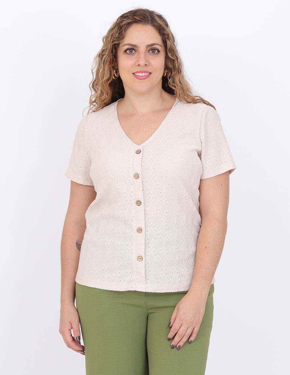 Blusa manga corta para mujer