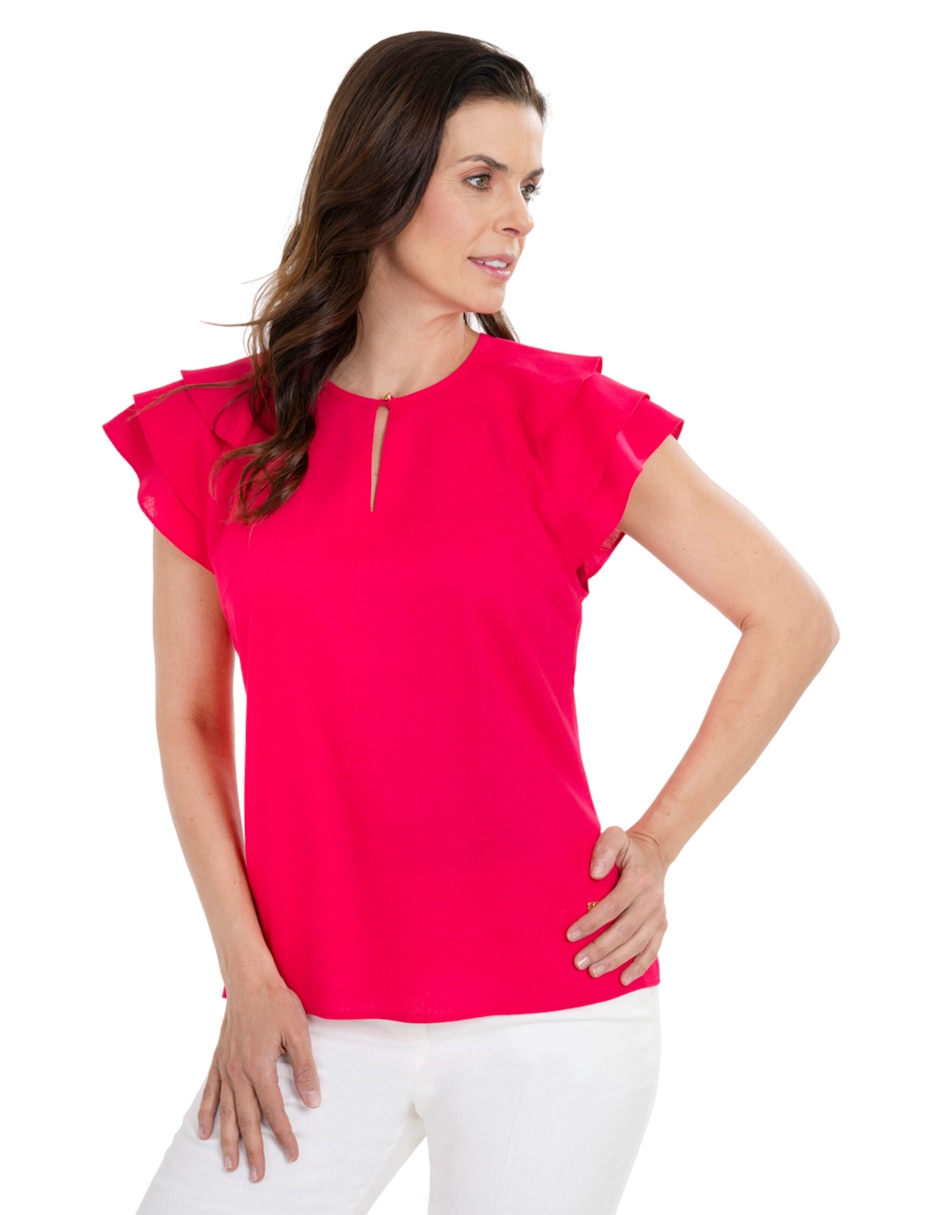 Blusa manga corta para mujer