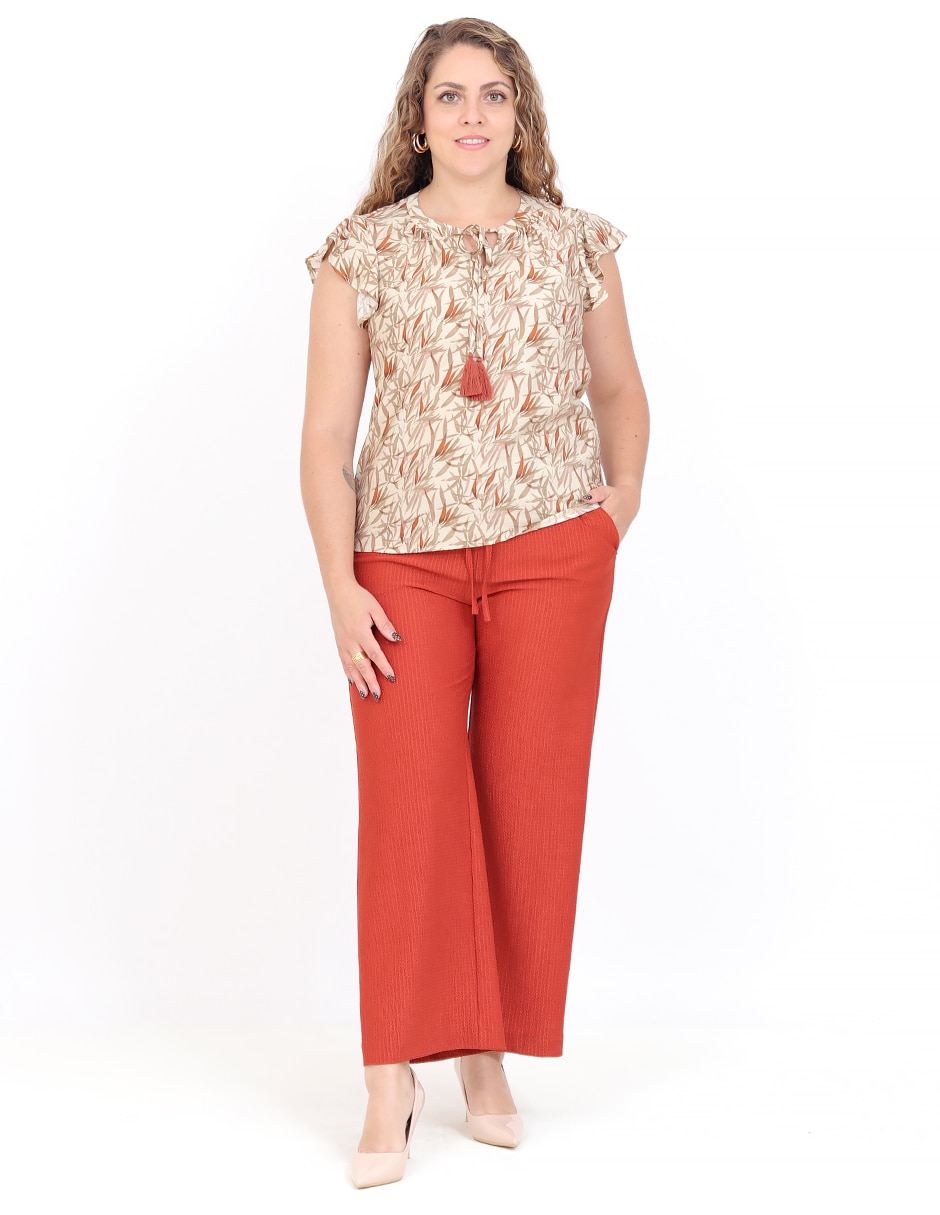Blusa duplan petite manga corta para mujer