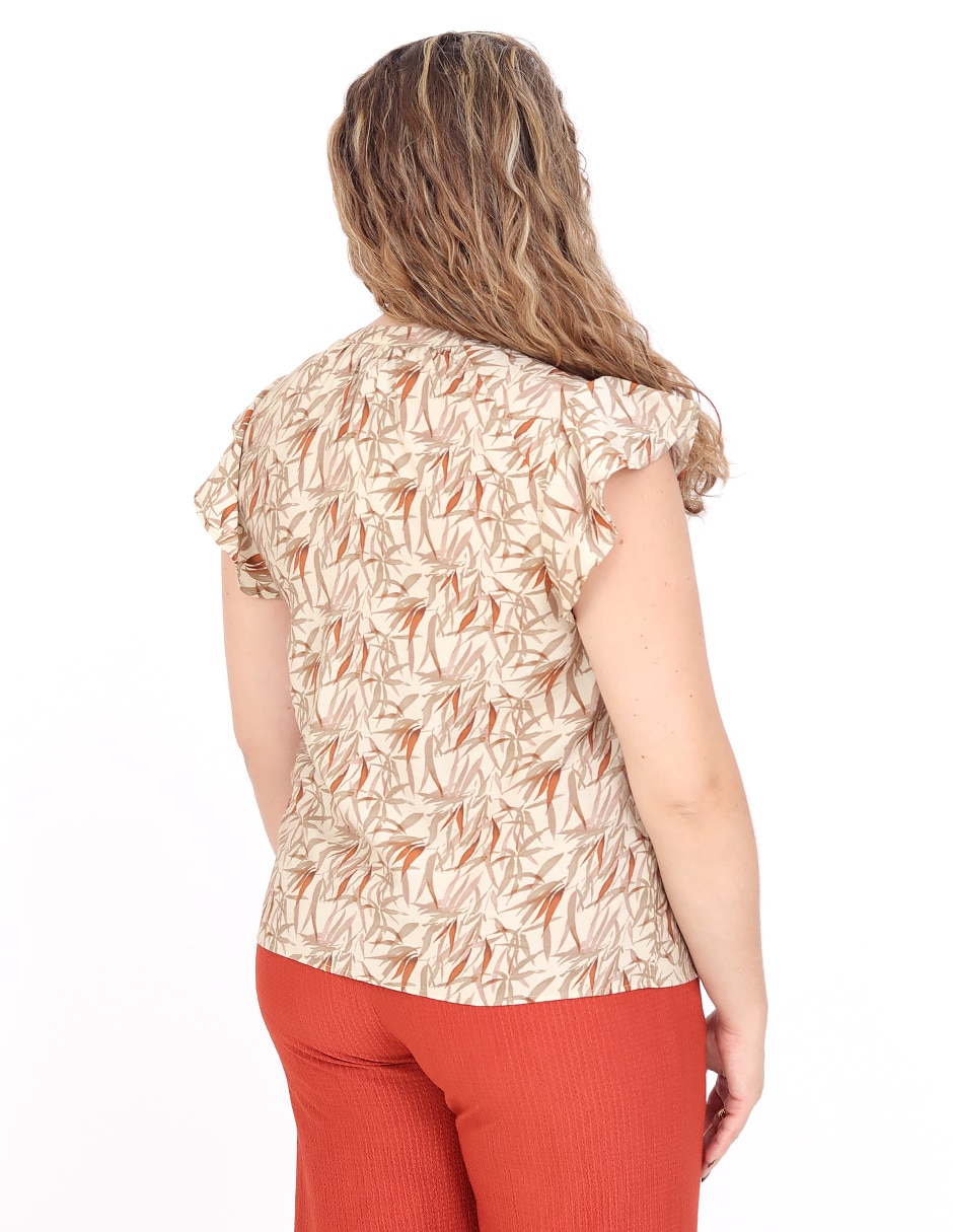 Blusa duplan petite manga corta para mujer