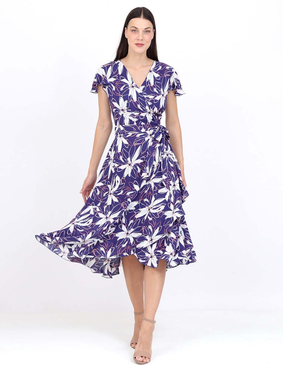 Vestido midi casual duplan grupo lezama para mujer