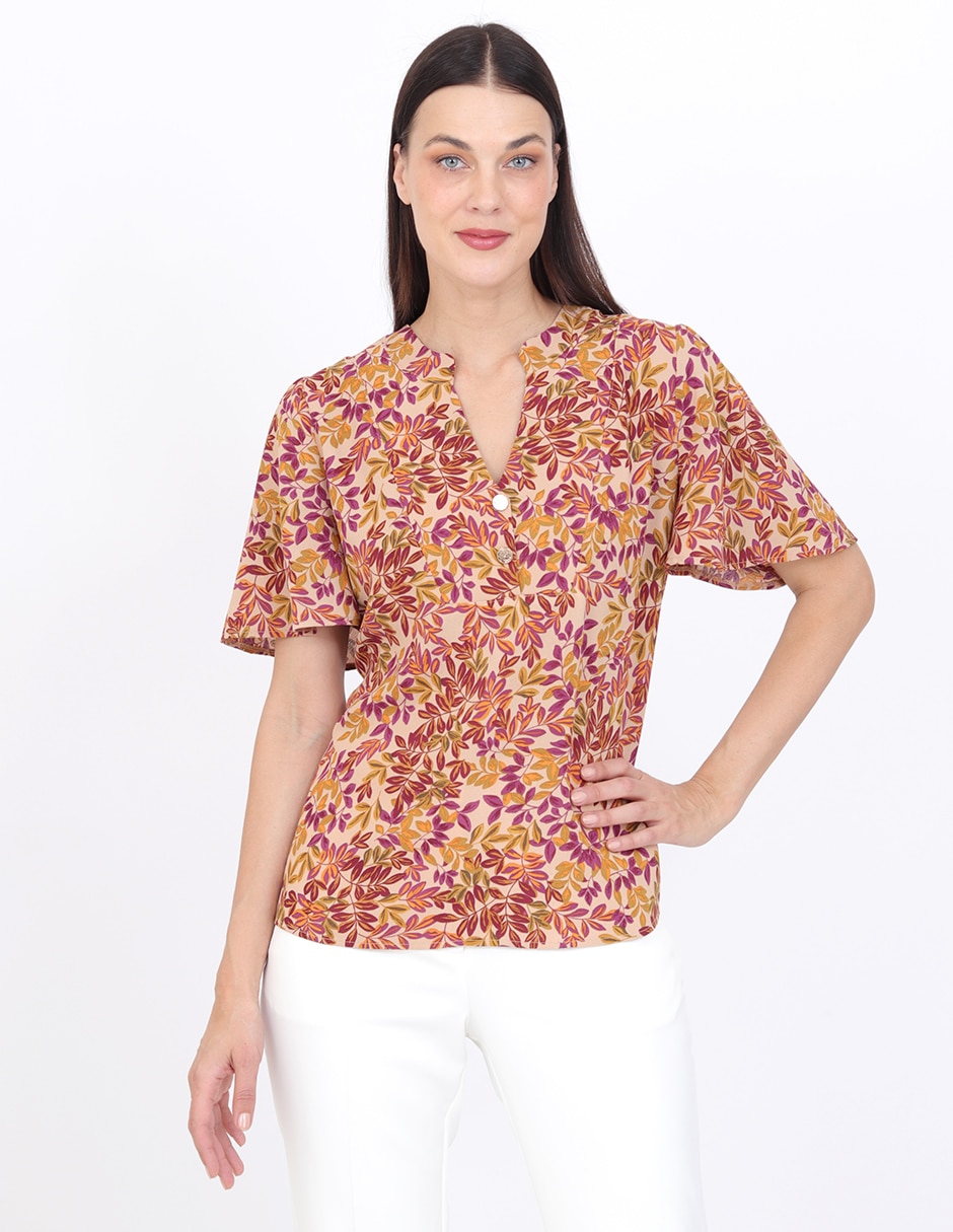 Blusa manga corta para mujer