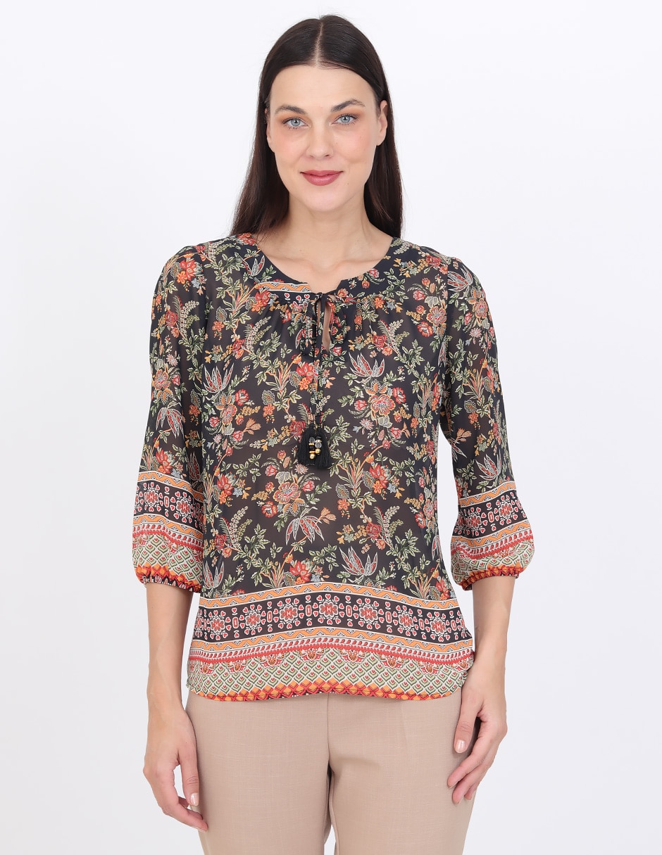 Blusa manga 3/4 para mujer Blusa manga 3/4 para mujer