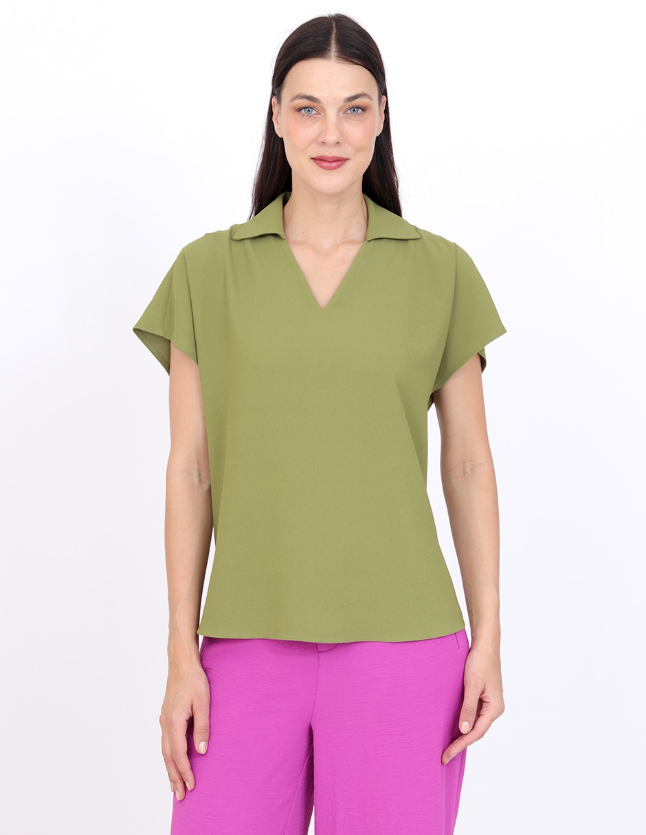 Blusa manga corta para mujer