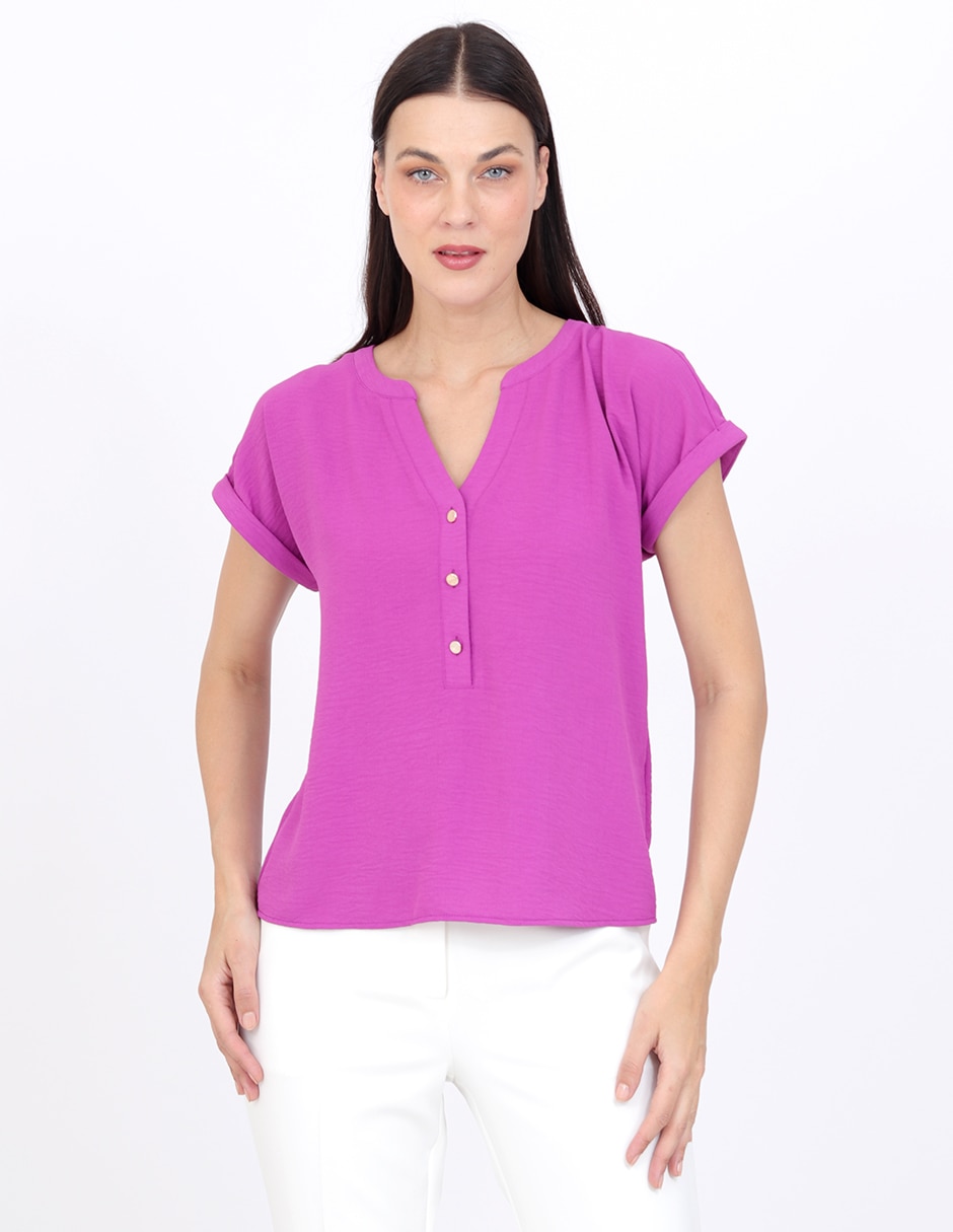 Blusa manga corta para mujer