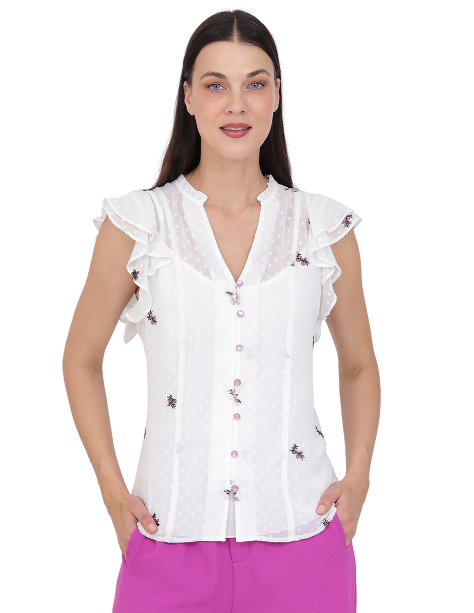 Blusa manga corta para mujer