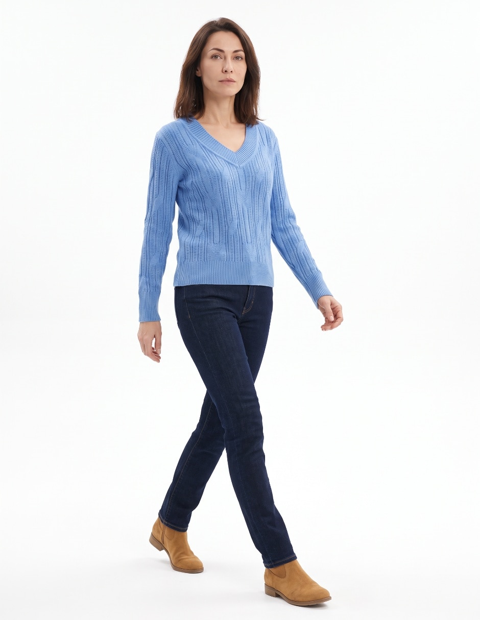 Suéter cuello v para mujer 3