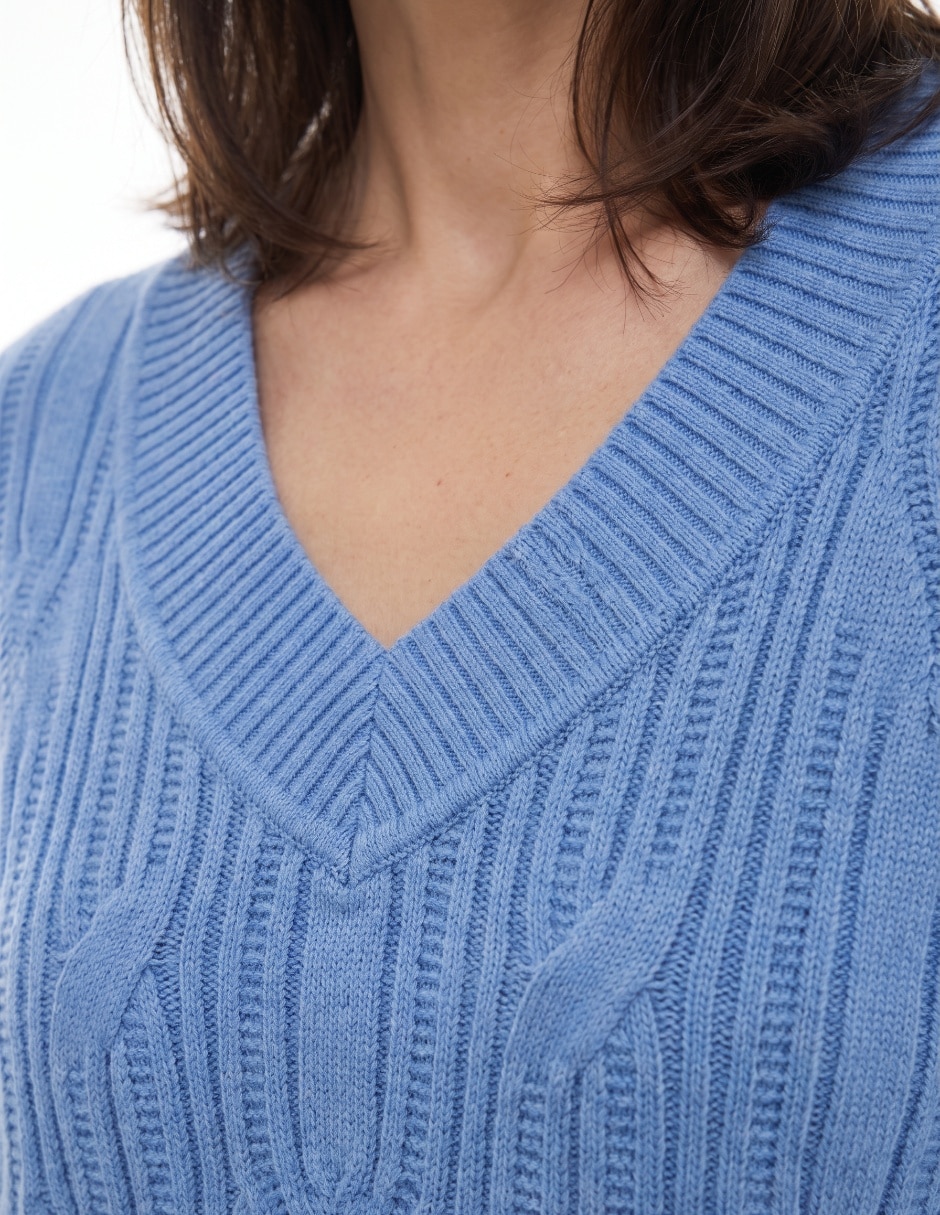 Suéter cuello v para mujer 4