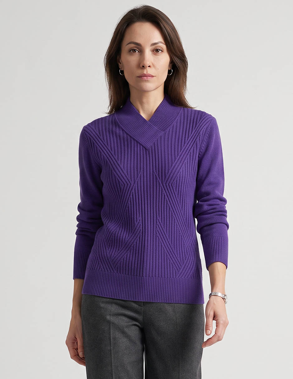 Suéter cuello v para mujer