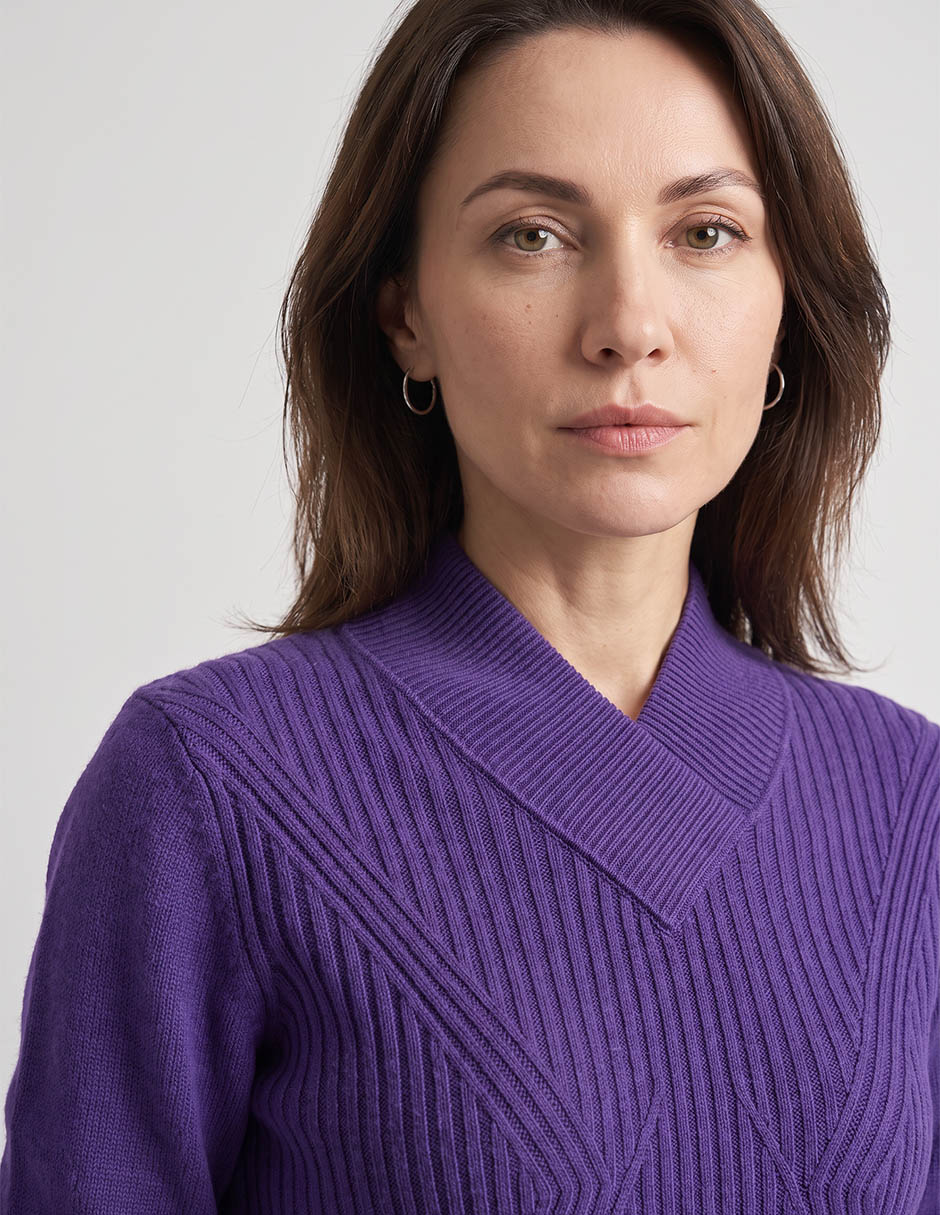 Suéter cuello v para mujer 3