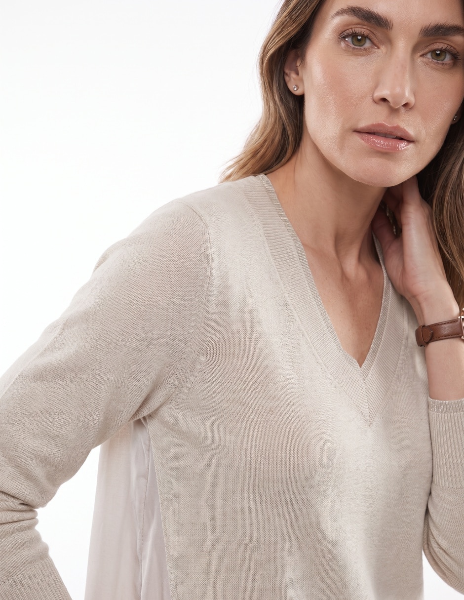 Suéter cuello v para mujer 4