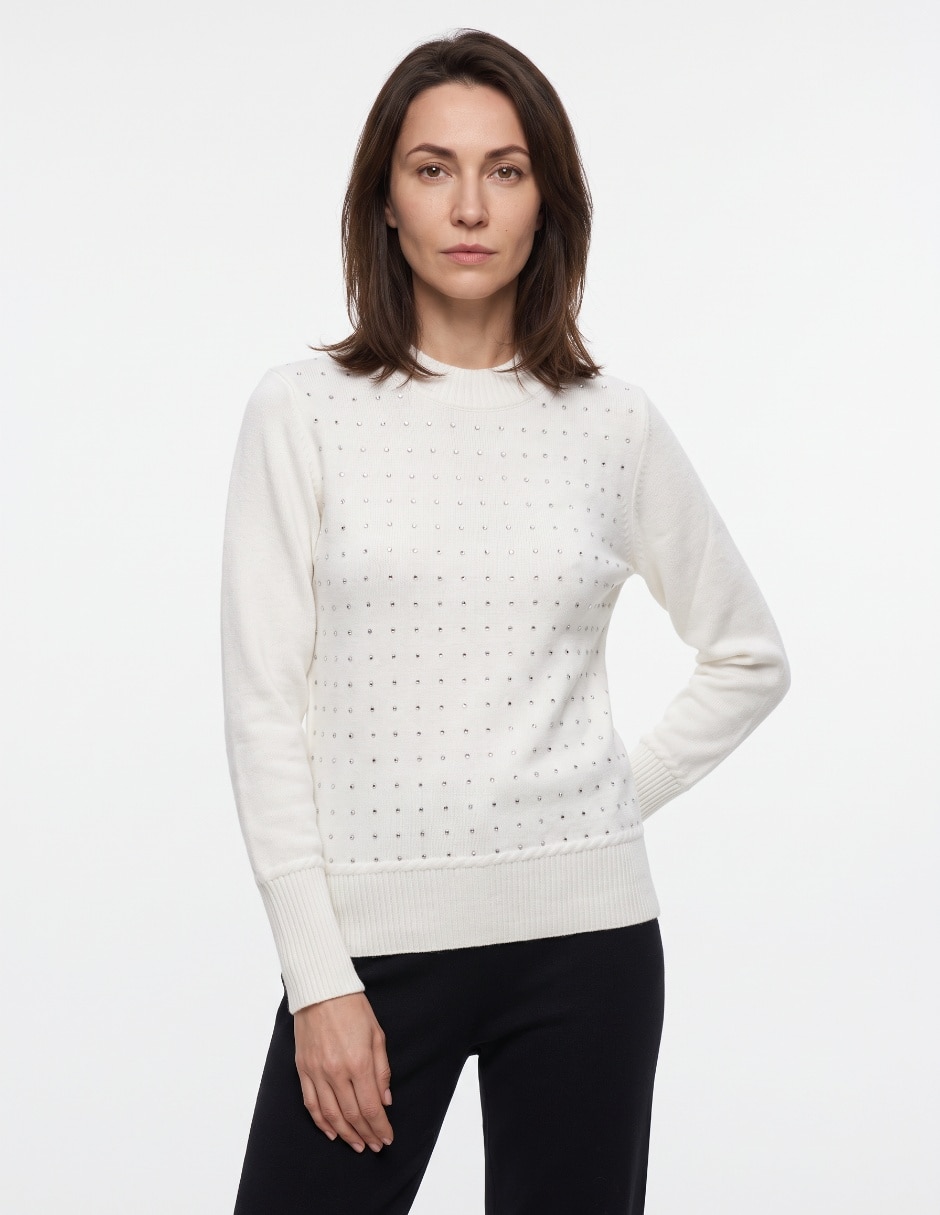 Suéter cuello redondo para mujer