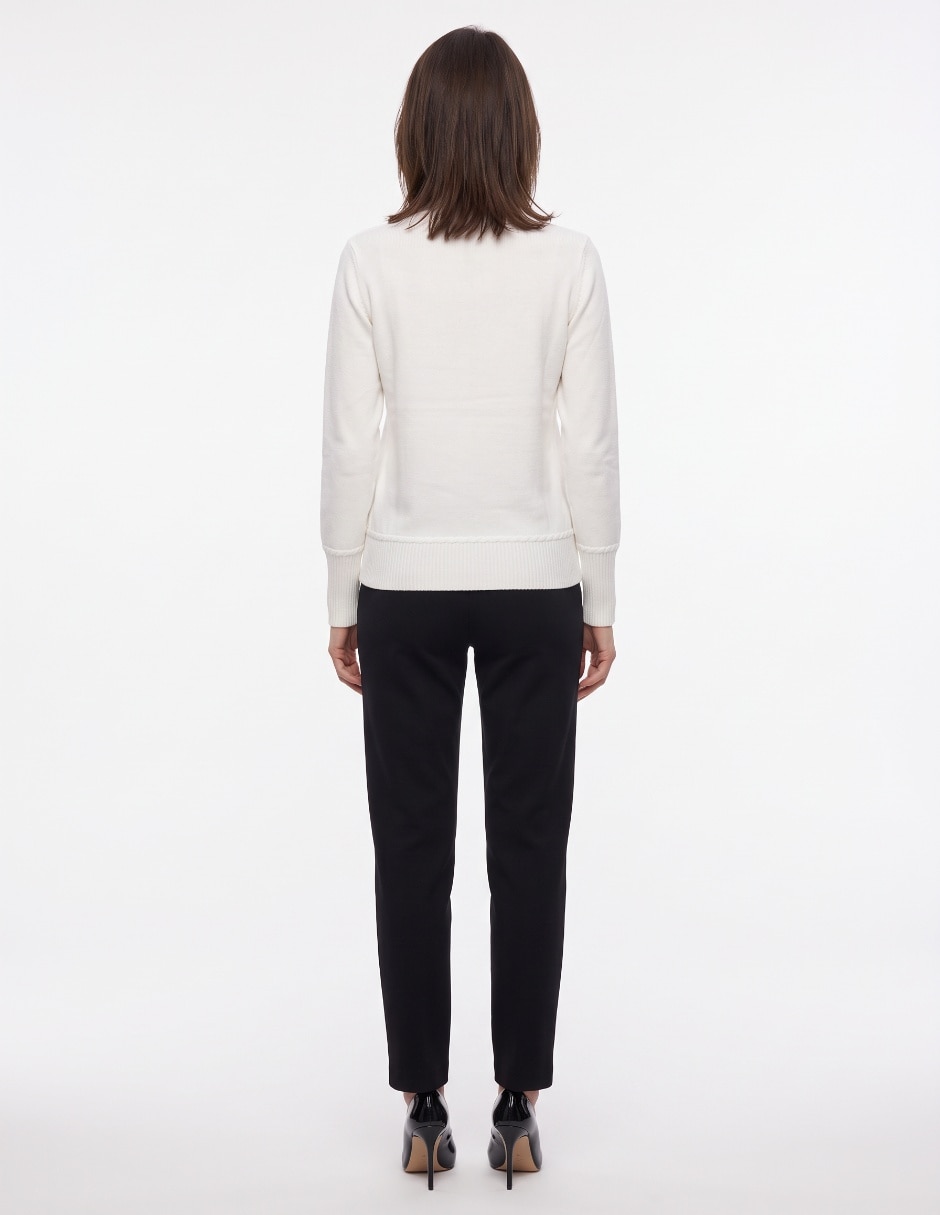 Suéter cuello redondo para mujer 2