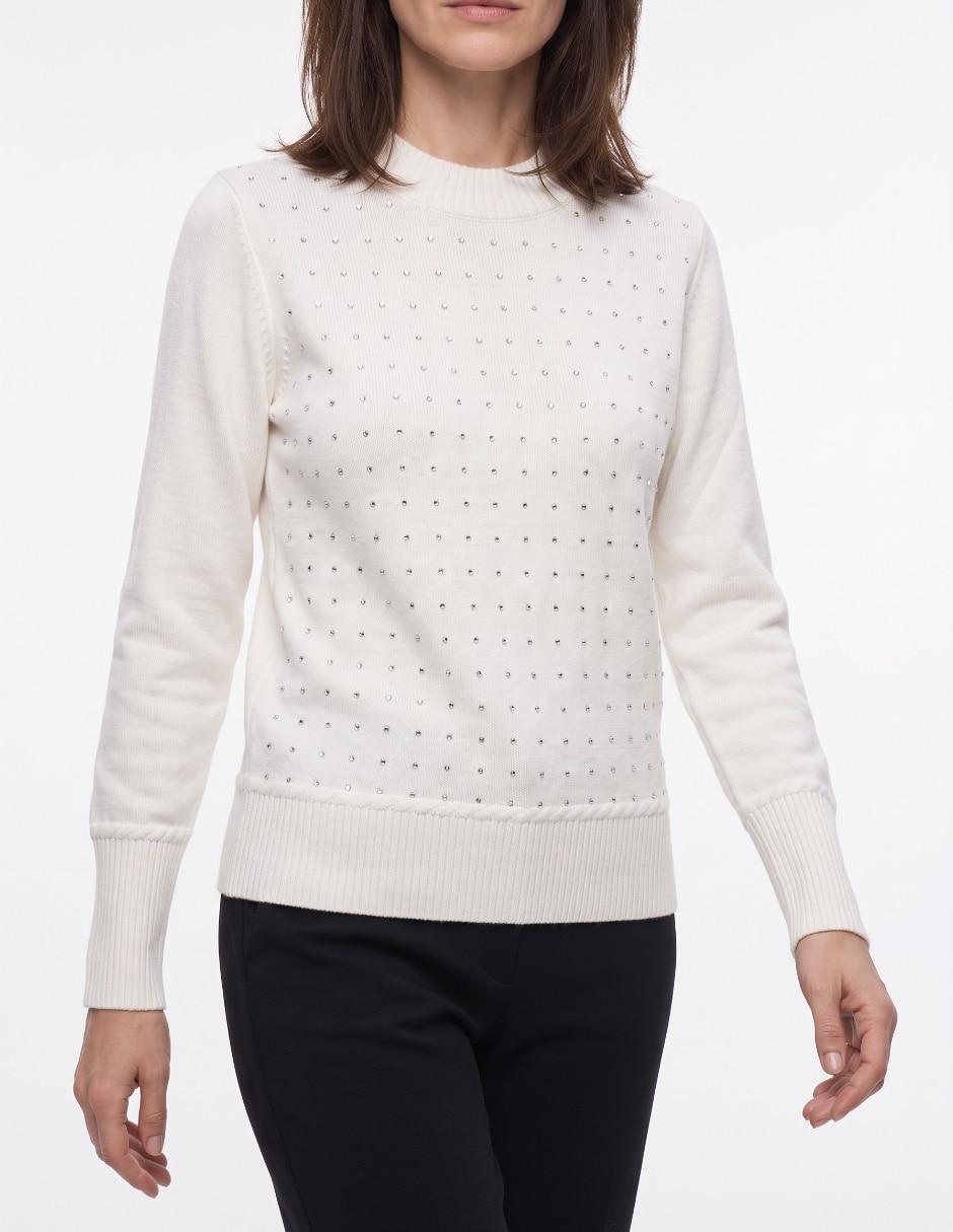 Suéter cuello redondo para mujer 4