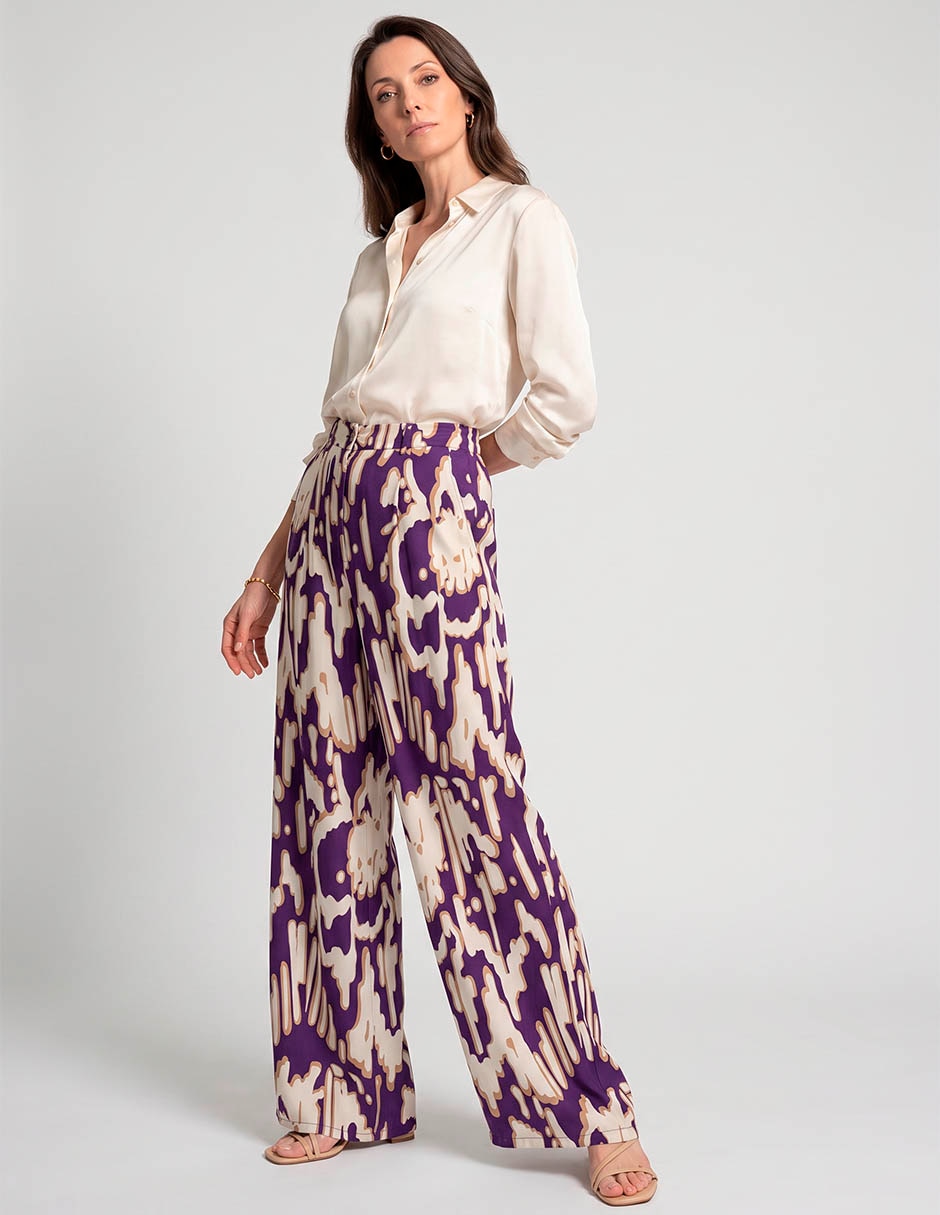 Pantalón relaxed palazzo para mujer